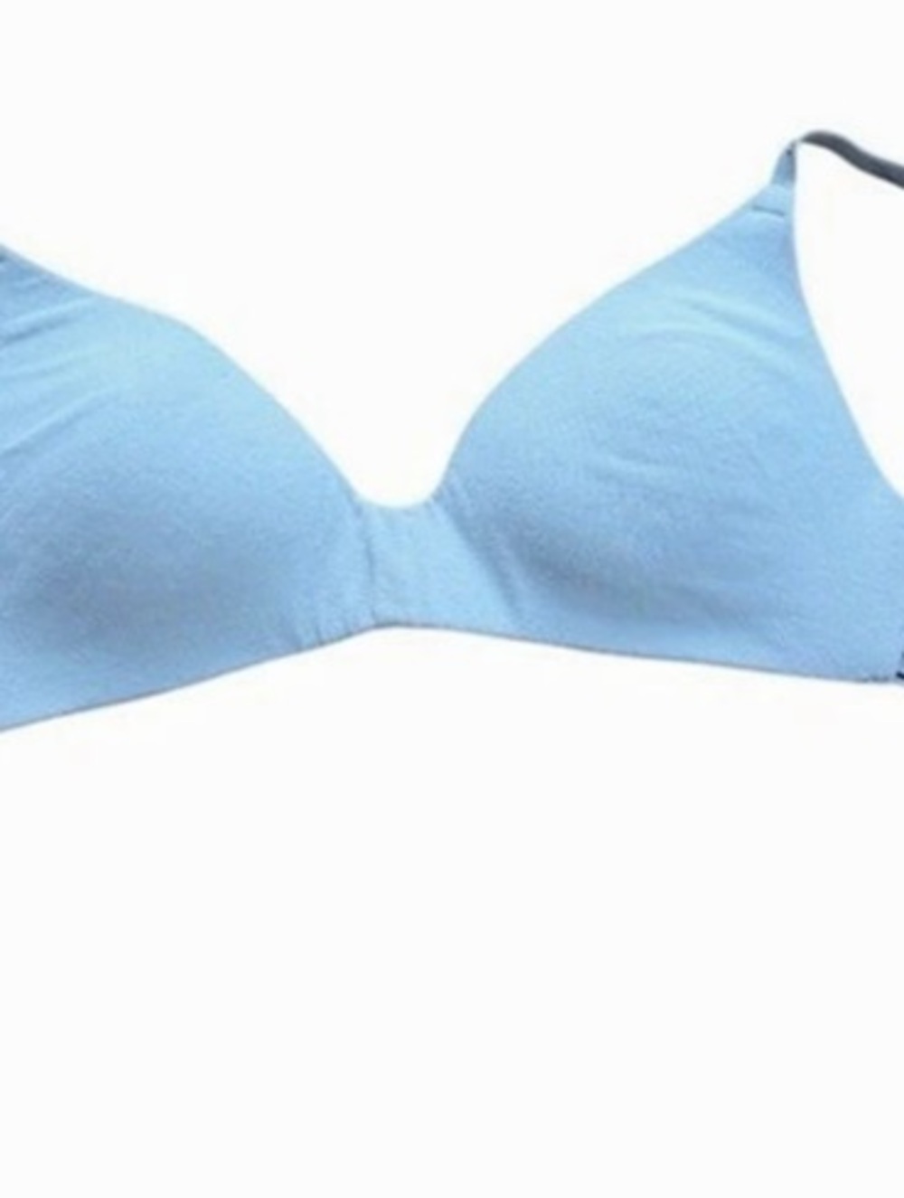 PINK Victoria’s Secret White Logo Strap Bralette Lightly Lined Bra Size 32A